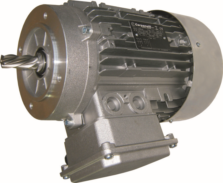 Motor with special shaft tooling such as teeth for gearbox or throats for belts